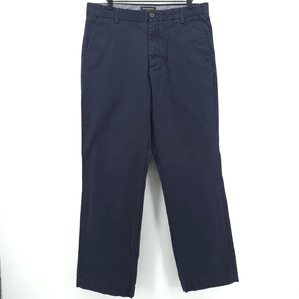 Banana Republic Mens Pants Dawson 34x32 Navy Blue Straight Leg Chino